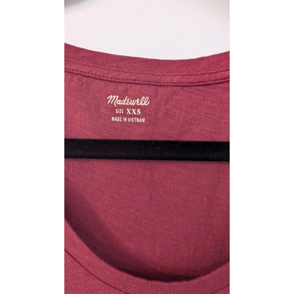 Madewell Whisper Cotton Pocket Tank Top XXS Dusty Burgundy NWT - Picture 2 of 8